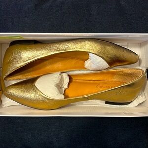 Corso Como Women’s Flats - Gold Cracked Leather - 8M